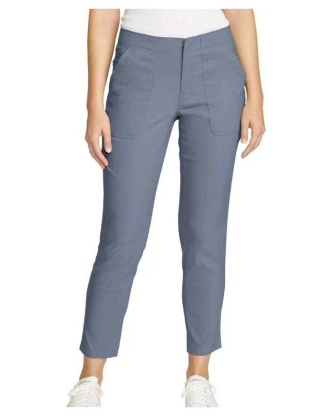 NWT Eddie Bauer Women's 6 Blue Horizon Straight Ankle Pants Nylon Blend